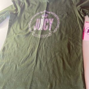 Teen girls juicy couture dark olive green with sliver writing size xs